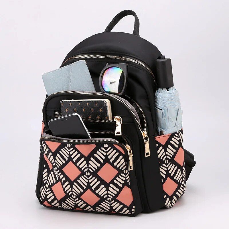 2023 Trendy Floral Print Nylon Backpack for Women