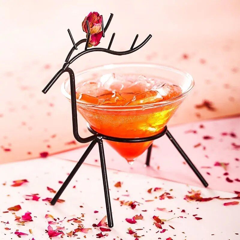 Elegant Deer Iron Cocktail Glass - Unique Glassware for Parties and Bars