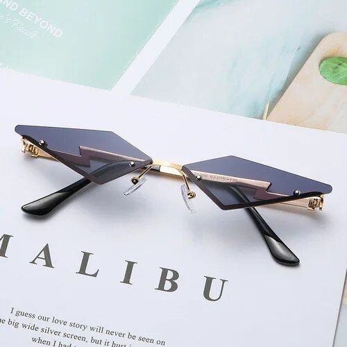 UV400 Retro Rimless Tassel Sunglasses - Polarized Cat Eye Shades