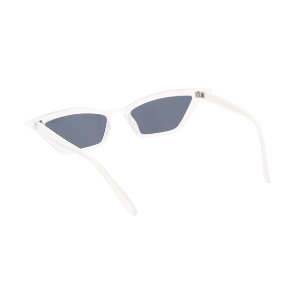 White & Smoke Retro Thin Cat-Eye Sunglasses