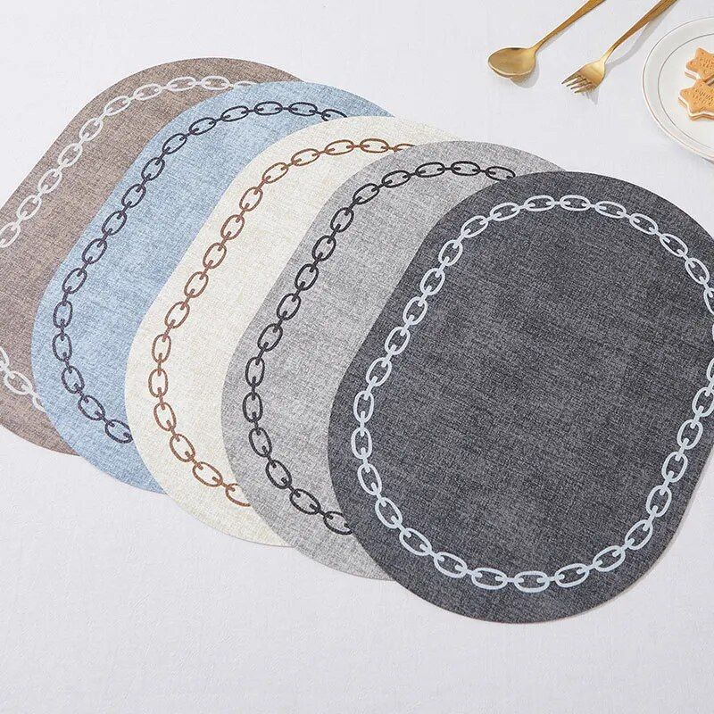 Elegant Nordic Leather Placemats - Waterproof and Heat-Resistant for Ultimate Table Protection