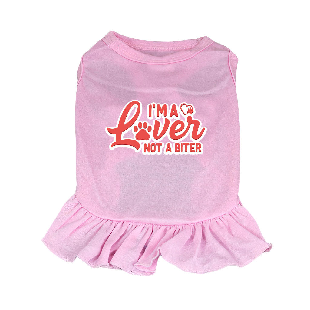 I'm a Lover Not a Biter Dog Sundress - Funny Dog Dress Shirt - Phrase Dog Clothing