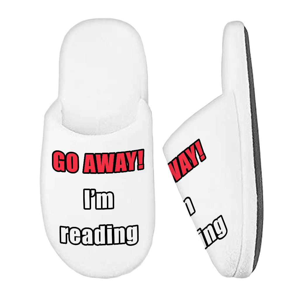 Book Lover Memory Foam Slippers - Quote Prints Slippers - Cool Graphic Slippers