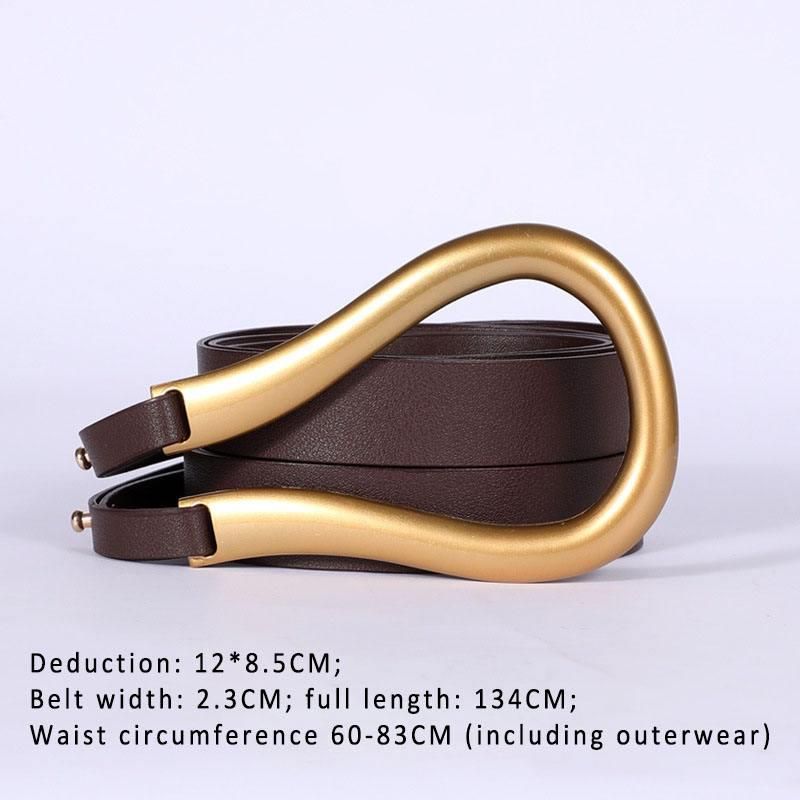 Elegant European Style Horseshoe Buckle Belt for Women