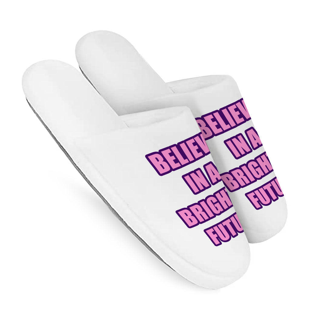 Believe Memory Foam Slippers - Cool Slippers - Graphic Slippers