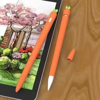 Carrot Cartoon Silicone Pencil Sleeve for iPad Stylus