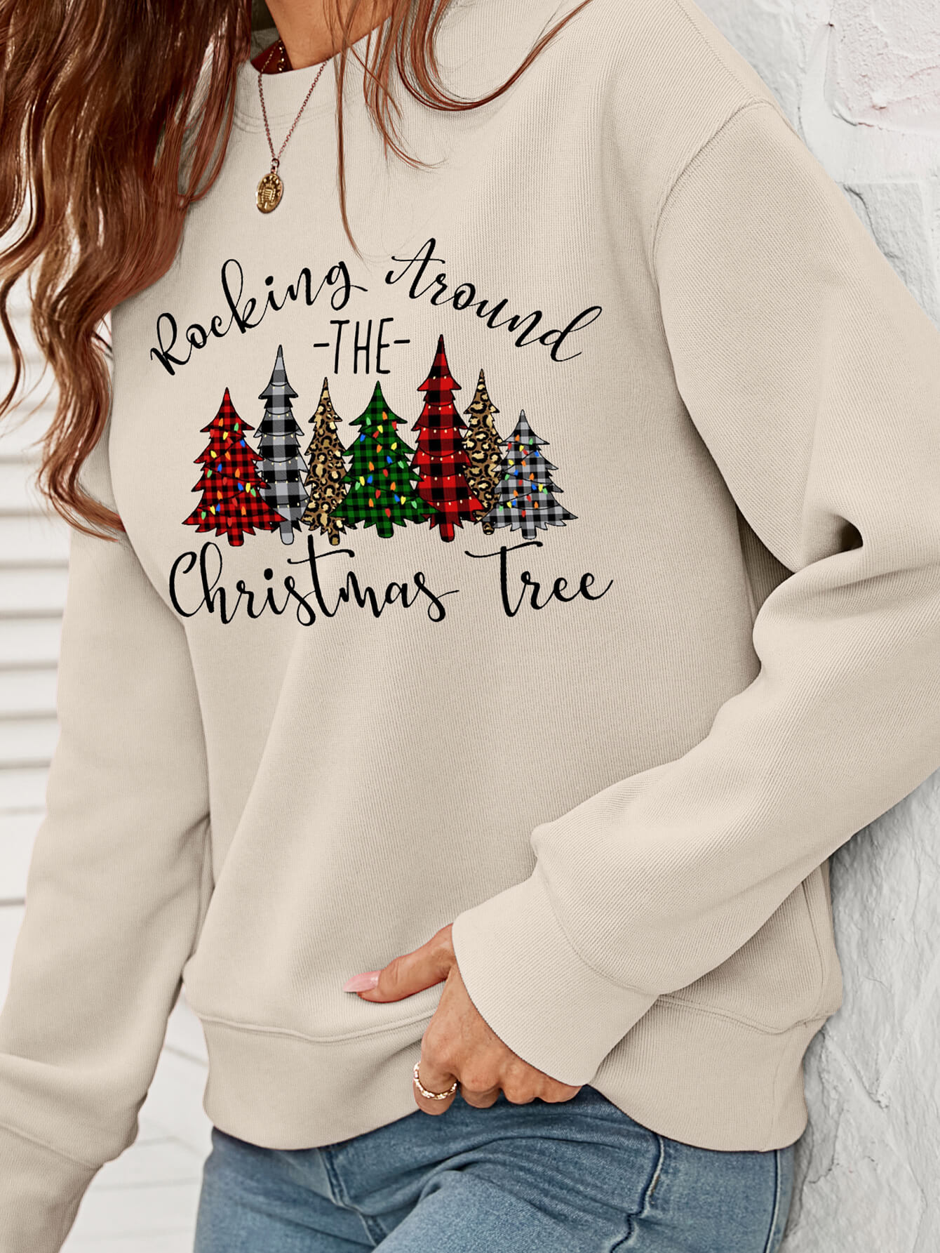 Christmas Tree Letter Graphic Sweatshirt