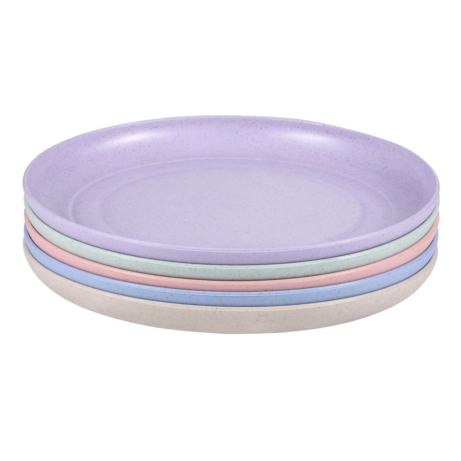 Eco-Friendly Wheat Straw Dinner Plates - 5pcs Unbreakable and Lightweight Set