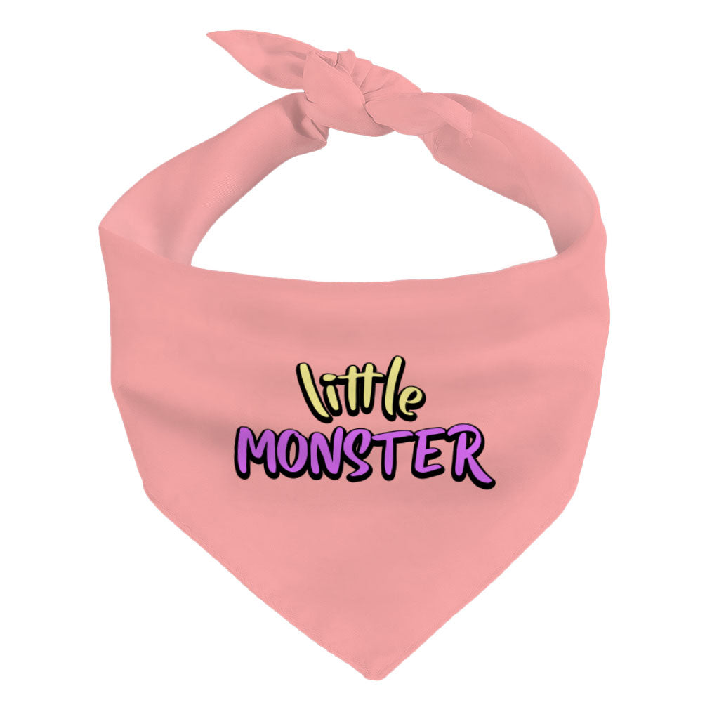 Little Monster Pet Bandana - Unique Dog Bandana - Word Print Pet Scarf