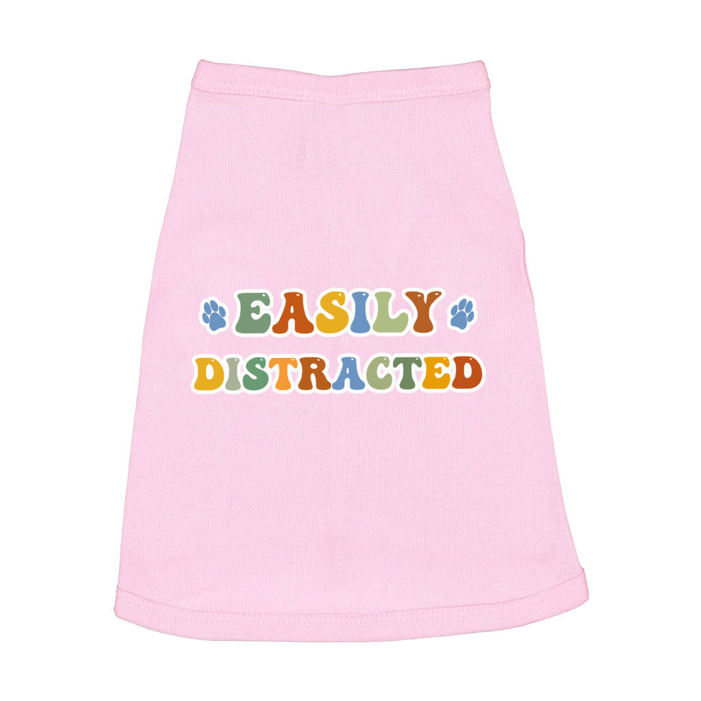 Easily Distracted Dog Sleeveless Shirt - Themed Dog Shirt - Colorful Dog Clothing