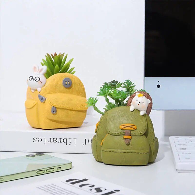 Charming Cartoon Animal Resin Plant Pot