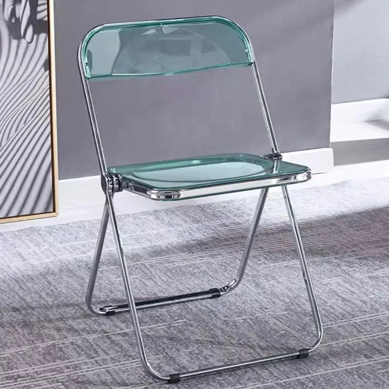 Modern Acrylic Transparent Folding Dining Chair - Set of 4