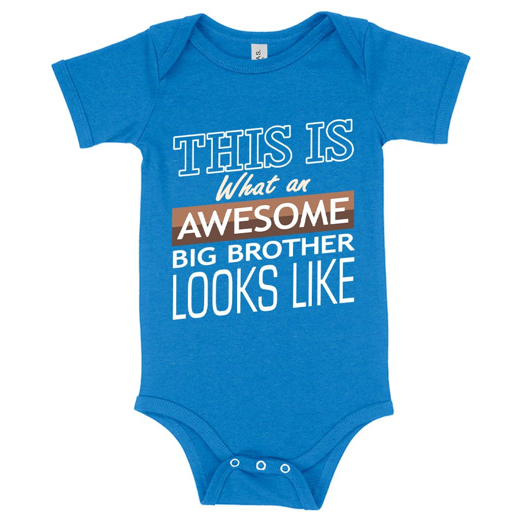 Baby Jersey Awesome Big Brother Onesie - I'm the Big Brother Onesie - Funny Family Onesie