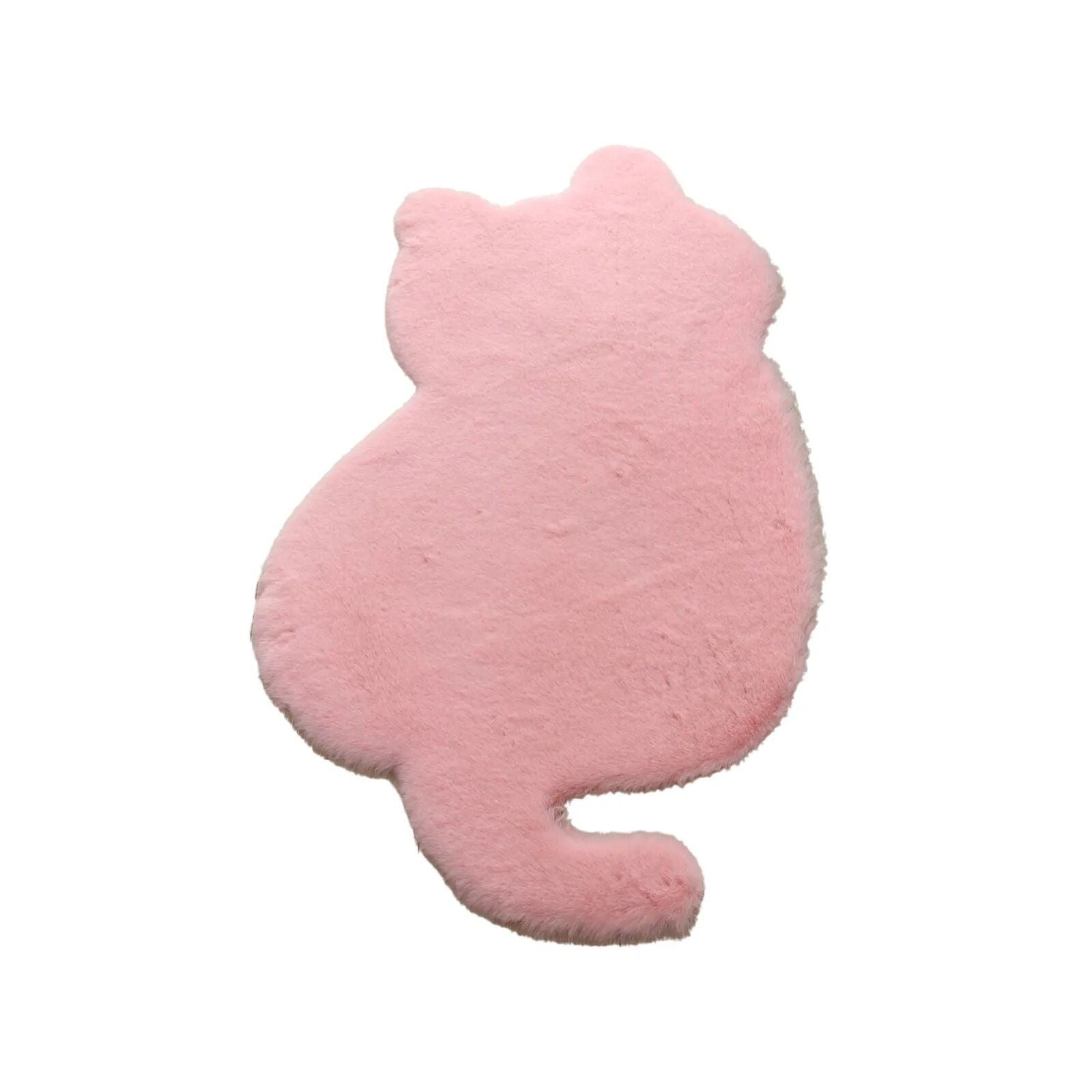 Funny Cute Cat Shape Rug Simulated Rabbit Hair Plush Carpet