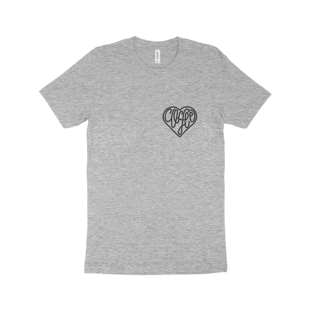 Coffee Heart Unisex Jersey T-Shirt Made in USA