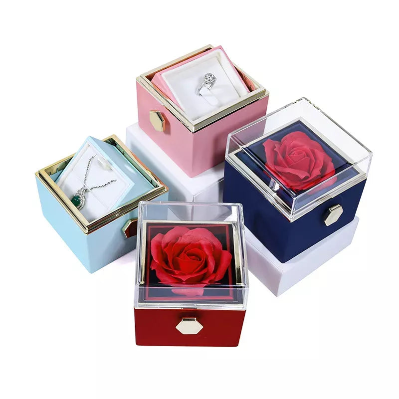 Rotating Eternal Rose Jewelry Box