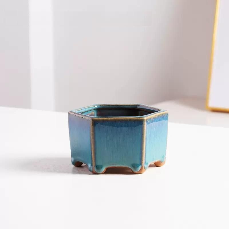 Elegant Glazed Ceramic Pots for Succulents and Small Plants