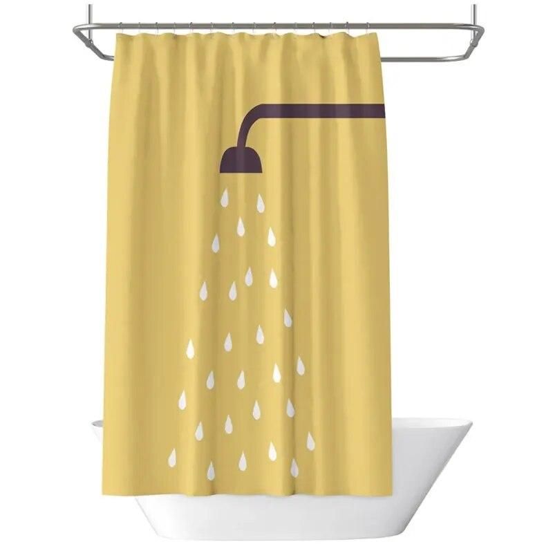 Modern Minimalist Waterproof Shower Curtain with Exclusive Artwork