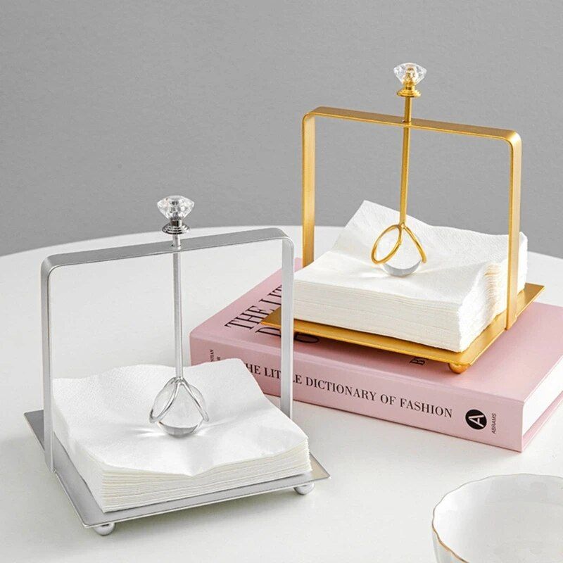 Elegant Iron Crystal Ball Tissue Box - Modern Decorative Tissue Storage for Home & Office