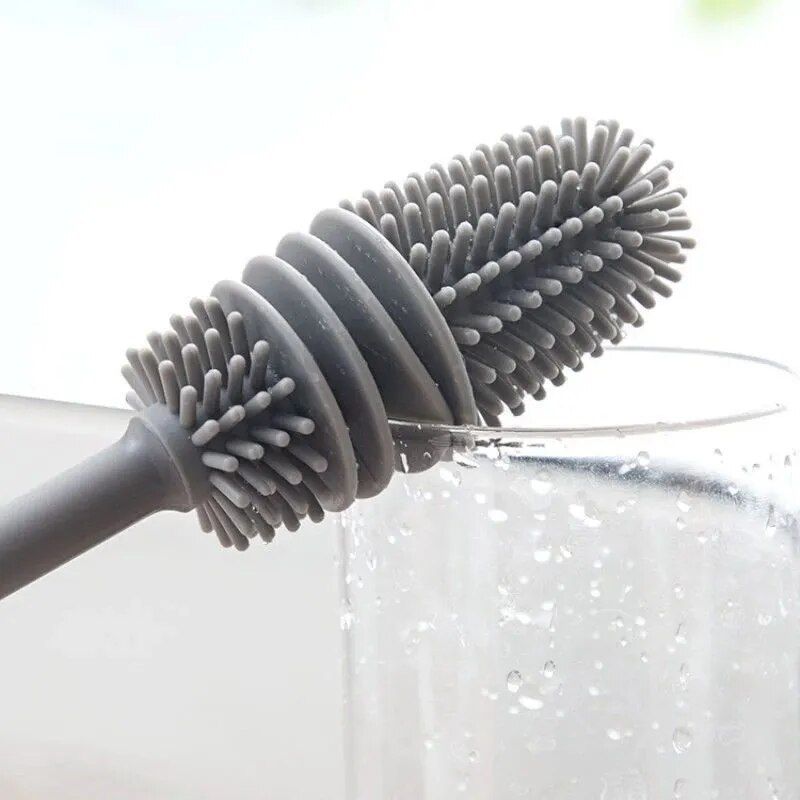 Multi-Purpose Silicone Long-Handle Bottle and Cup Brush