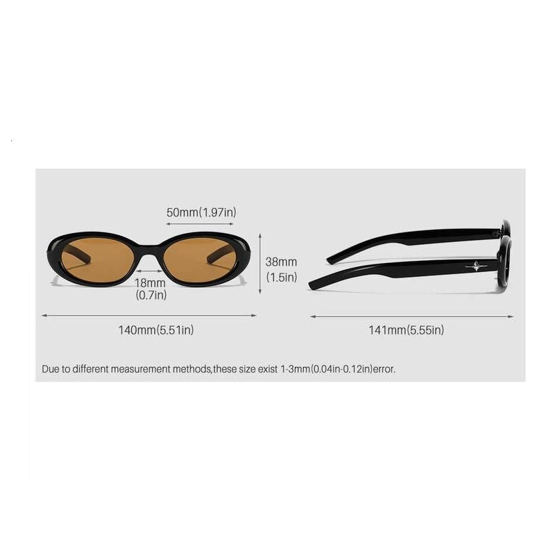 2023 Retro Chic Narrow Oval Sunglasses