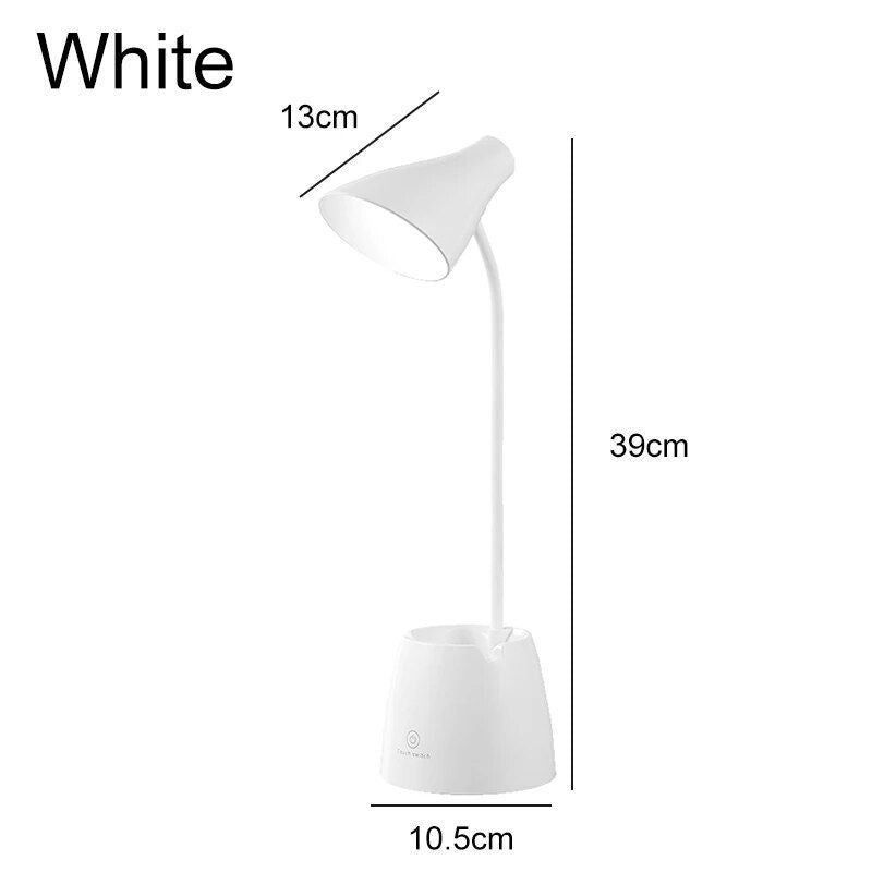 Multi-Functional LED Desk Lamp with Touch Dimmer and Pen Holder