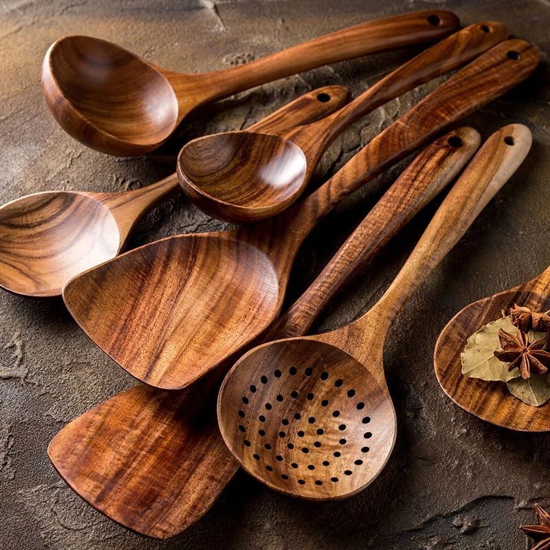 Eco-Friendly Acacia Wood Kitchen Utensils Set