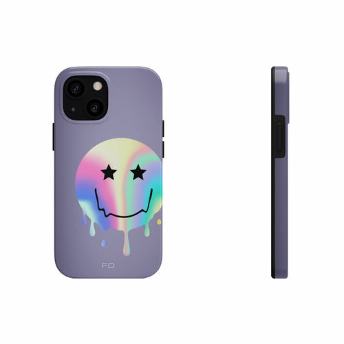 Happy Face with Stars Tough Case for iPhone with Wireless Charging