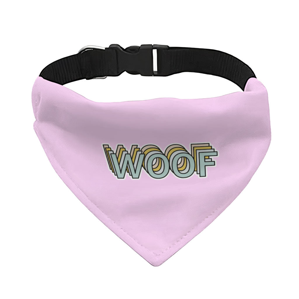 Woof Pet Bandana Collar - Word Art Scarf Collar - Beautiful Dog Bandana