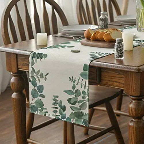 Versatile Eucalyptus Linen Table Runner for All Seasons