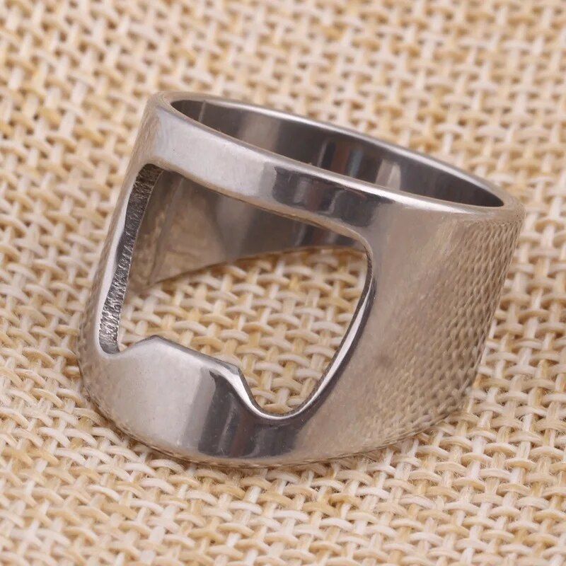 Stainless Steel Punk Ring Bottle Opener - Party Essential, Fashionable Beer Accessory