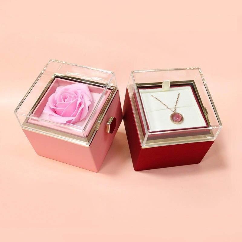 Rotating Eternal Rose Jewelry Box