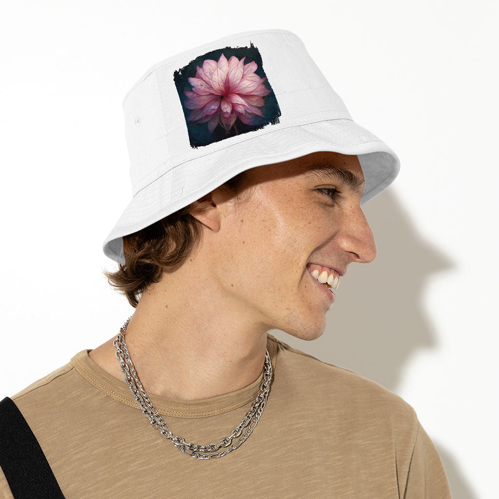 Dahlia Flower Painting Bucket Hat - Nature Hat - Unique Bucket Hat