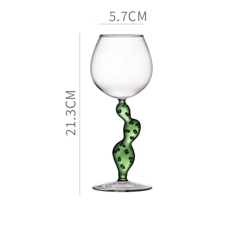 300ml Cactus-Shaped Crystal Cocktail Glass - Elegant Wine Goblet for Special Occasions