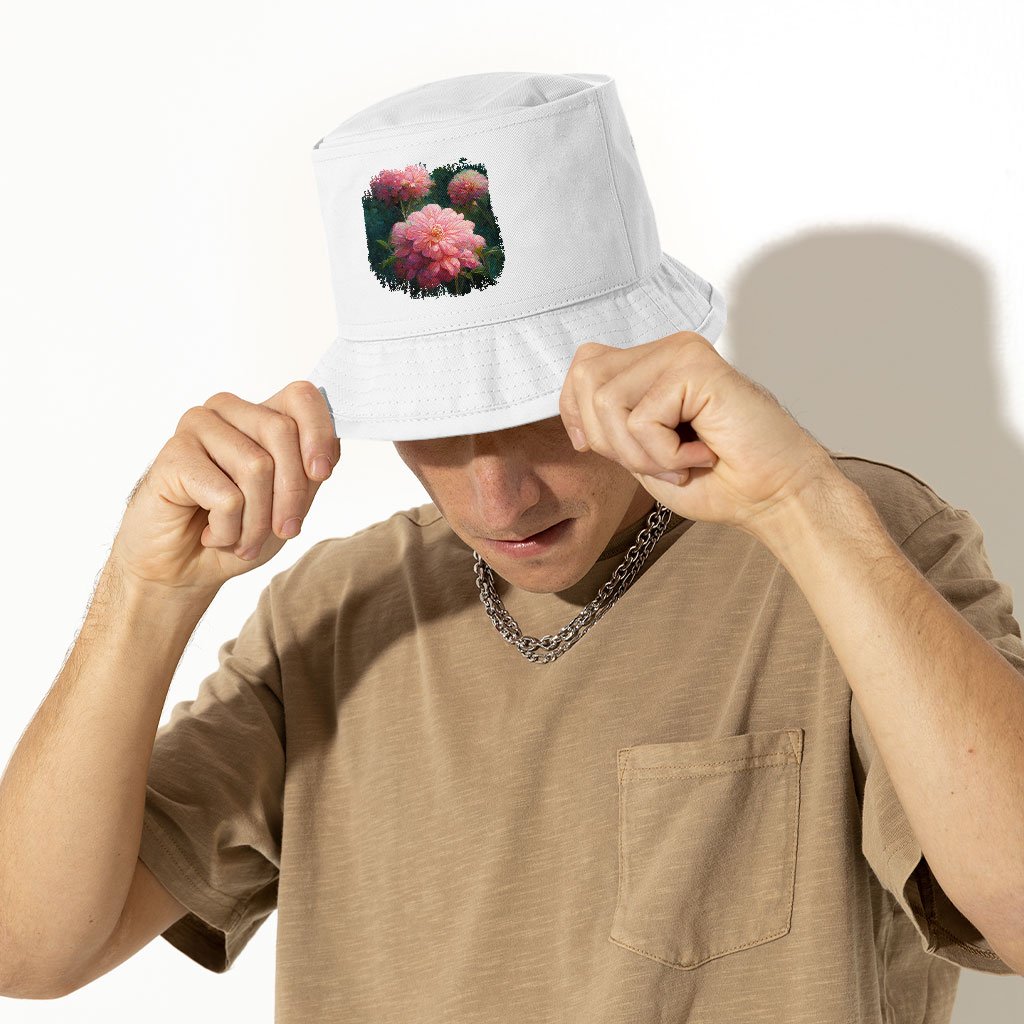 Dahlia Flower Design Bucket Hat - Graphic Hat - Art Bucket Hat