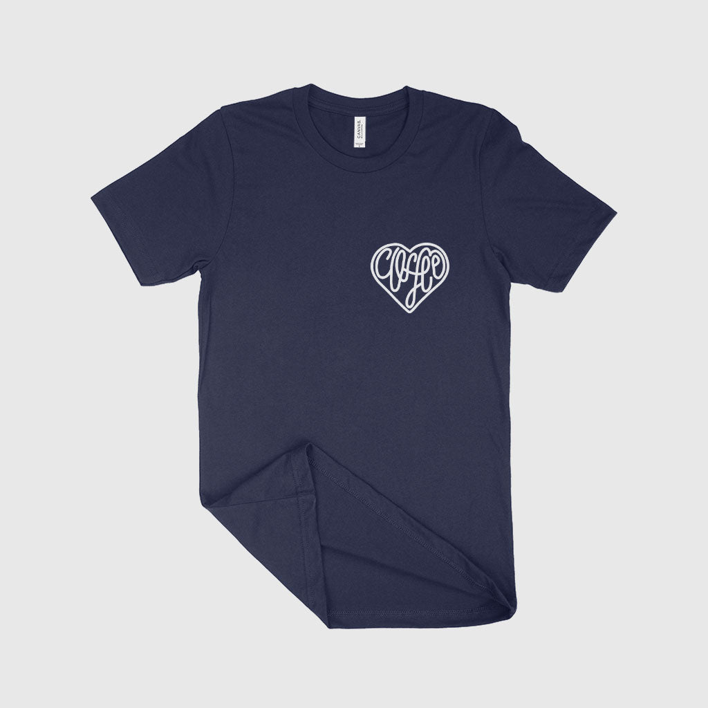 Coffee Heart Unisex Jersey T-Shirt Made in USA