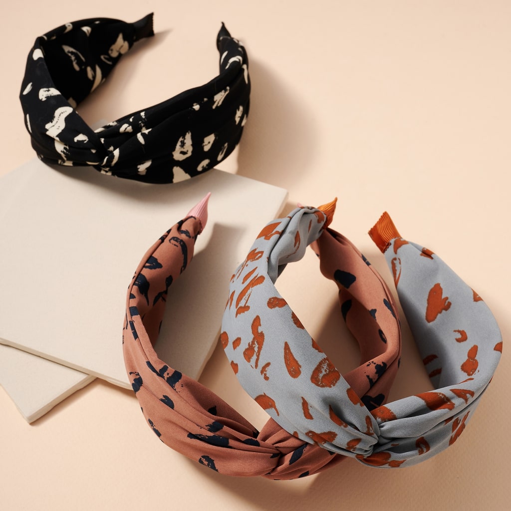 Abstract Print Twist Head Band