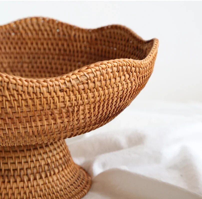 Creative Rattan Fruit Baskets - Natural Woven Storage Bowls