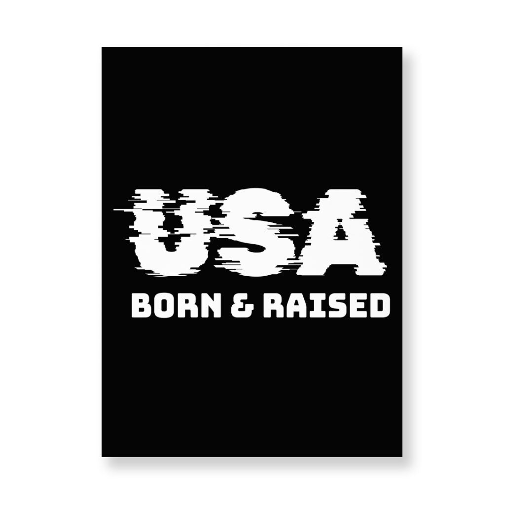 Born in the USA Wall Picture - Patriotic Design Stretched Canvas - Cool Design Wall Art