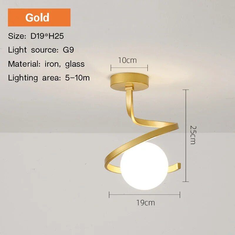 Modern LED Glass Ball Ceiling Light - Elegant Indoor Lighting for Home & Bathroom