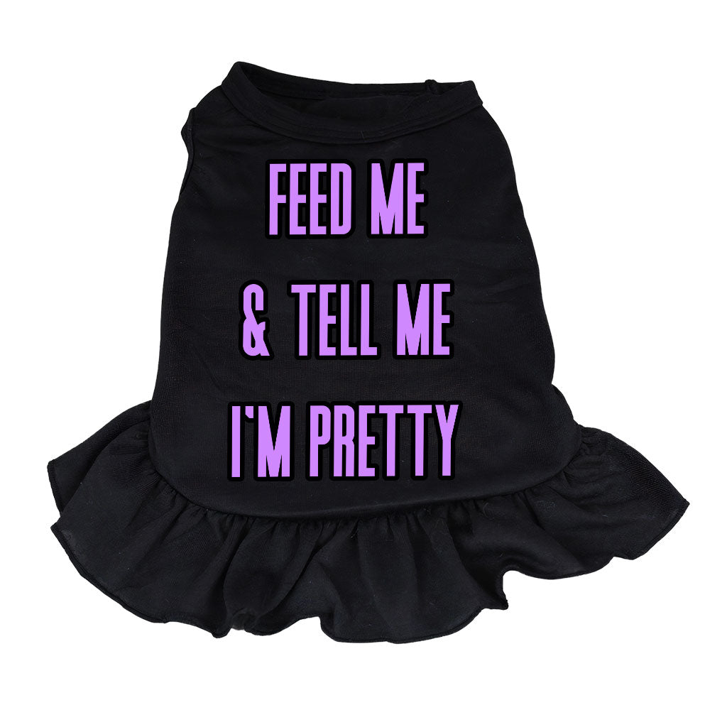 Feed Me Dog Sundress - Word Design Dog Dress Shirt - Dog Theme Dog Clothing