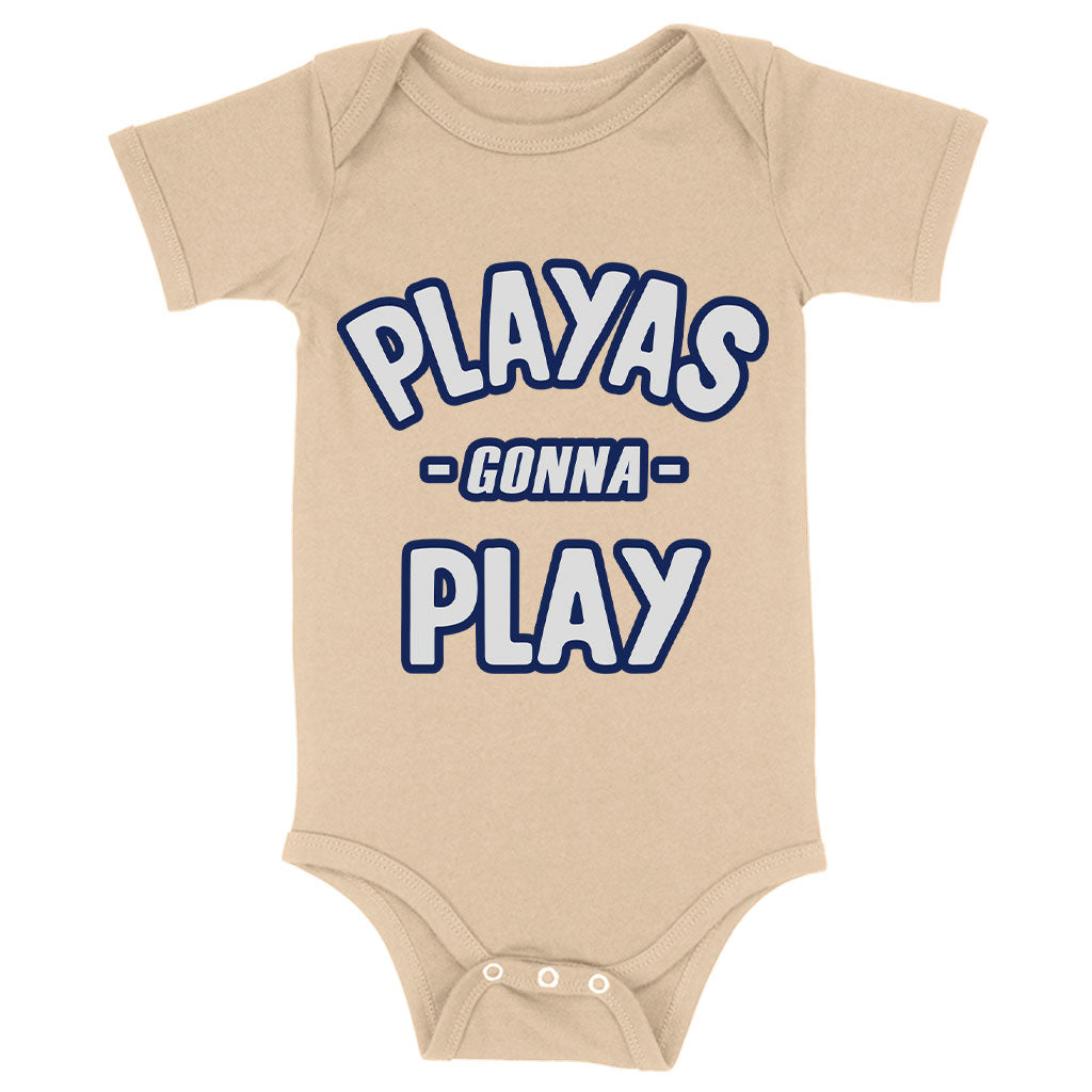 Playas Gonna Play Baby Jersey Onesie - Funny Baby Bodysuit - Themed Baby One-Piece