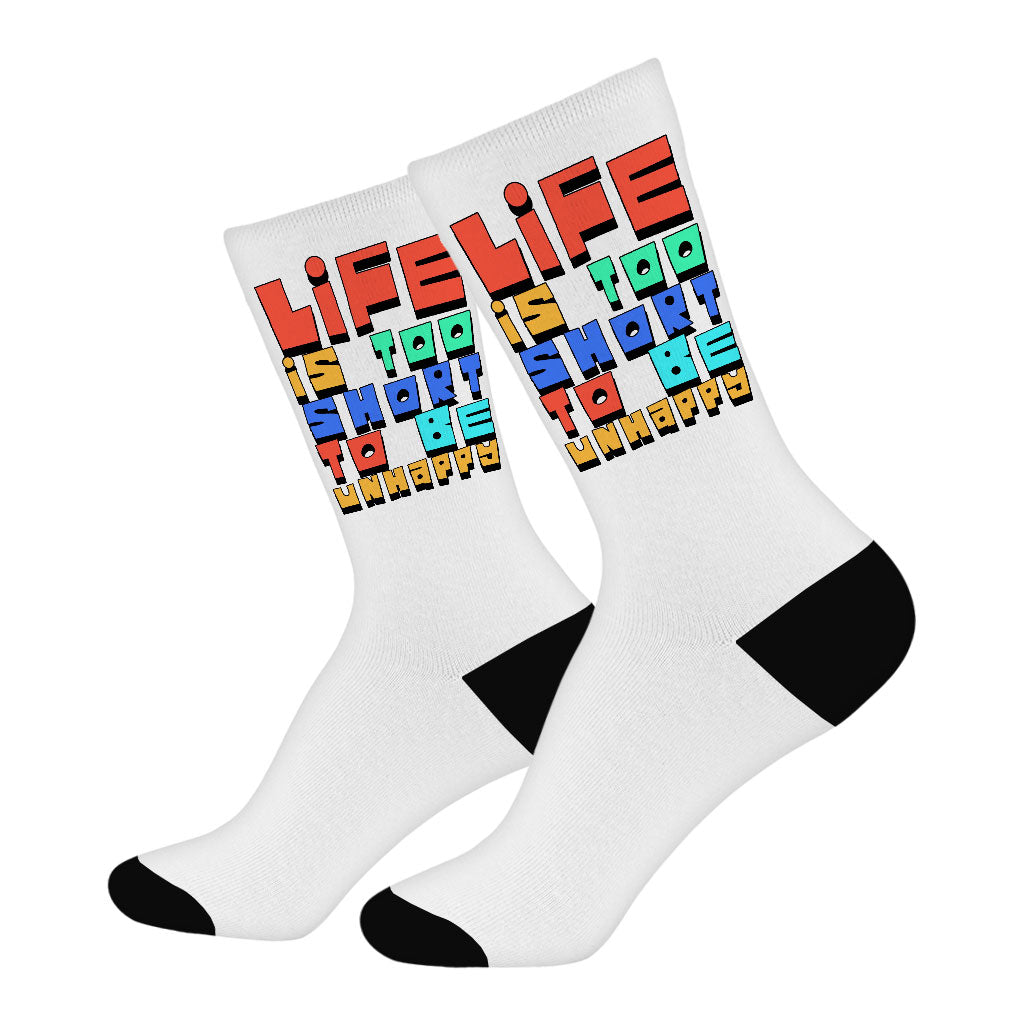 Life is Too Short Socks - Cool Novelty Socks - Best Design Crew Socks