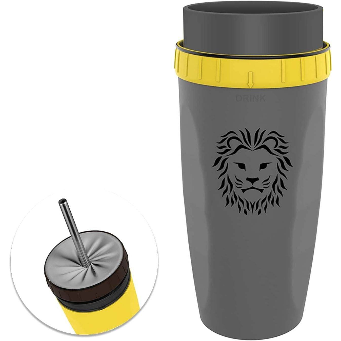 Twist & Sip Travel Mug: Non-Spill, Straw-Enabled, Double-Walled Portable Cup