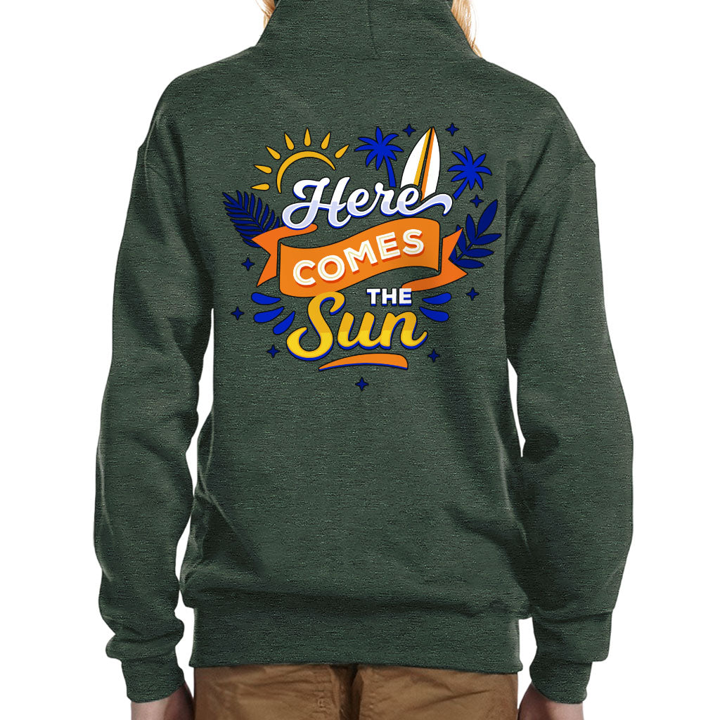 Here Comes the Sun Kids' Full-Zip Hoodie - Cute Hooded Sweatshirt - Themed Kids' Hoodie