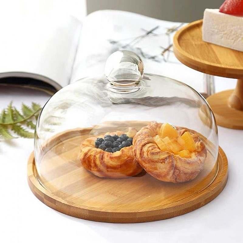 Cover Cake Dome Glass Platter Stand - Elegant Dessert Display