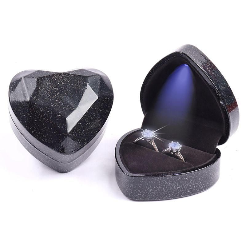 Enchanting LED Heart-Shaped Ring Box - Elegant Jewelry Presentation Case