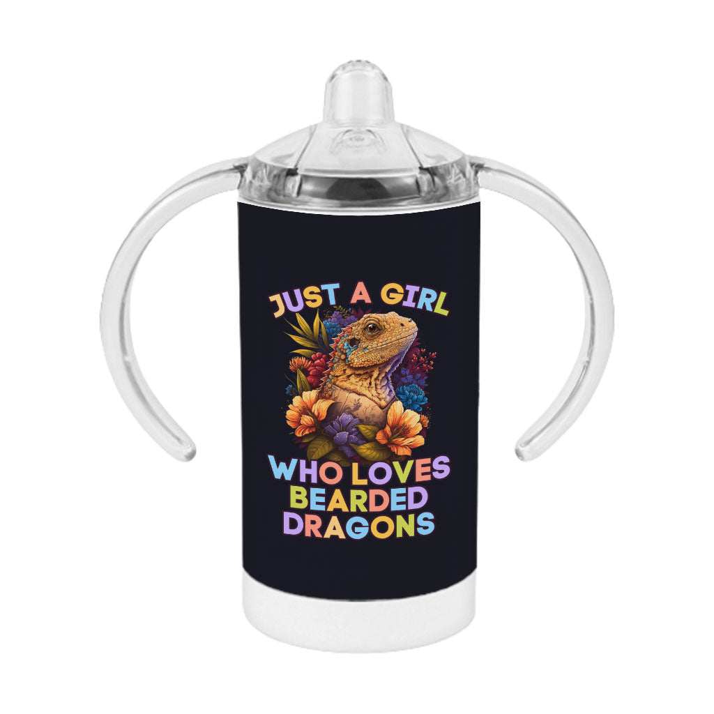 Bearded Dragon Sippy Cup - Girl Print Baby Sippy Cup - Floral Design Sippy Cup