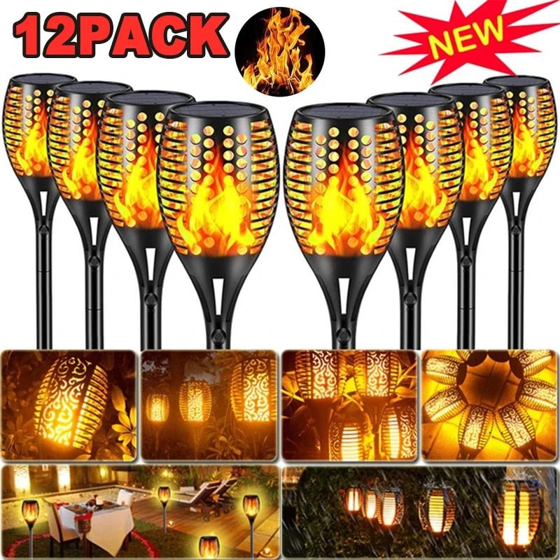 Solar Flame Torch Light Flickering Light Waterproof Garden Decoration