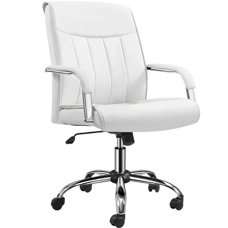 Deluxe 22.5" Executive Office Chair - Adjustable & Swivel, High-Back Faux Leather, 300 Lbs Capacity